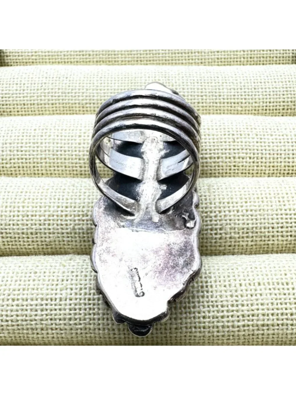 Vintage Native American Blue Turquoise Sterling Silver Ring Size 8 Mens Womens